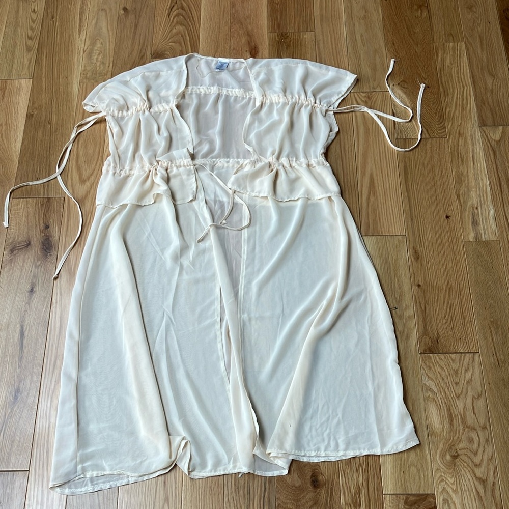 Cream Sheer Cover-Up Dress/top xl